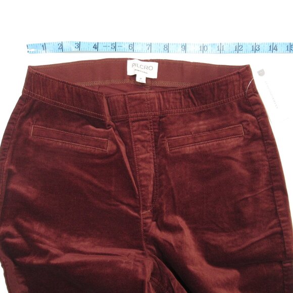 Anthropologie Pilcro Pull-On Mid-Rise Retro Flare Velvet Jeans Chestnut 27 - Picture 5 of 9